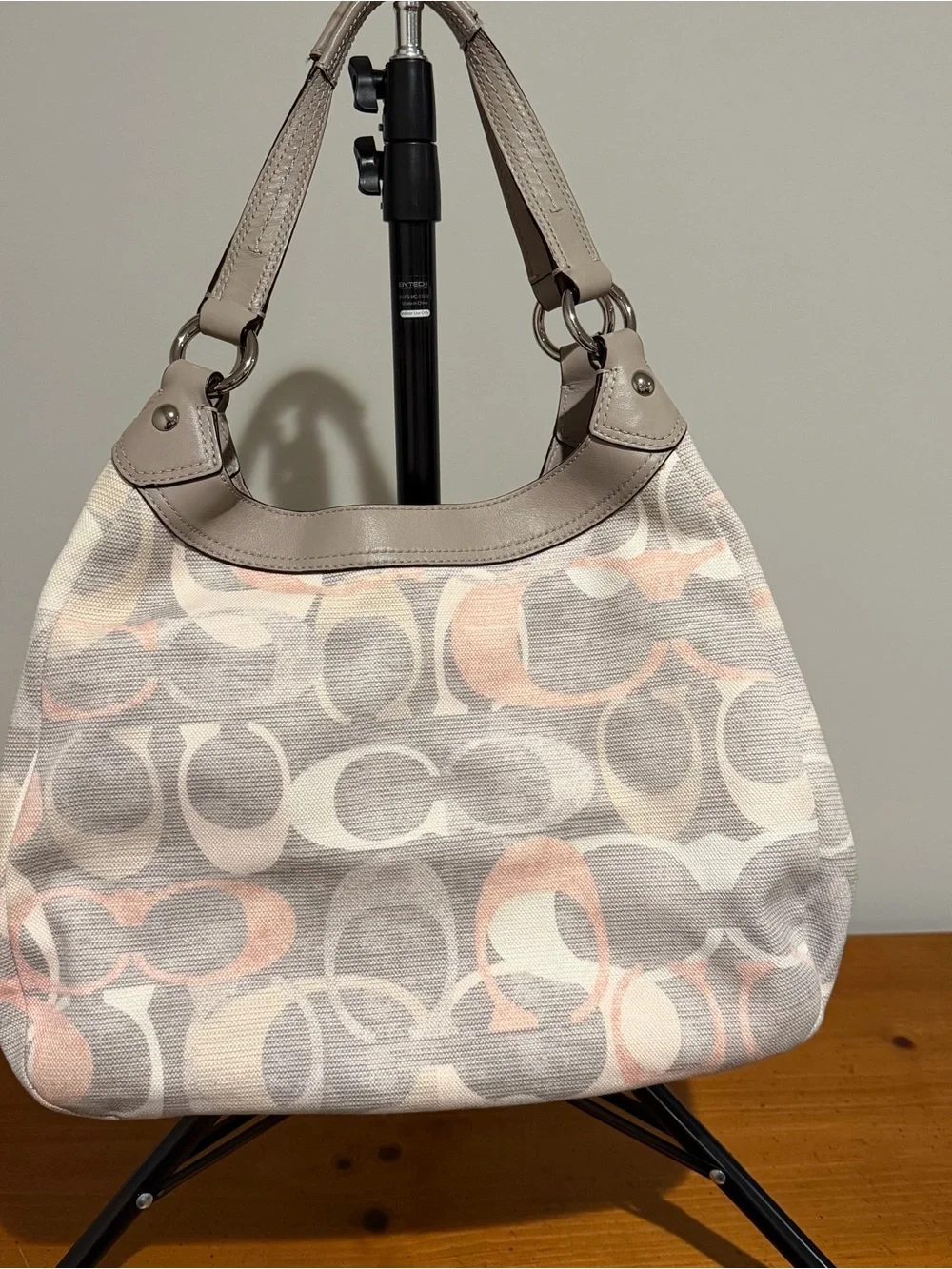 Coach SoHo Optic Lynn Signature Hobo Bag with Leather Trim